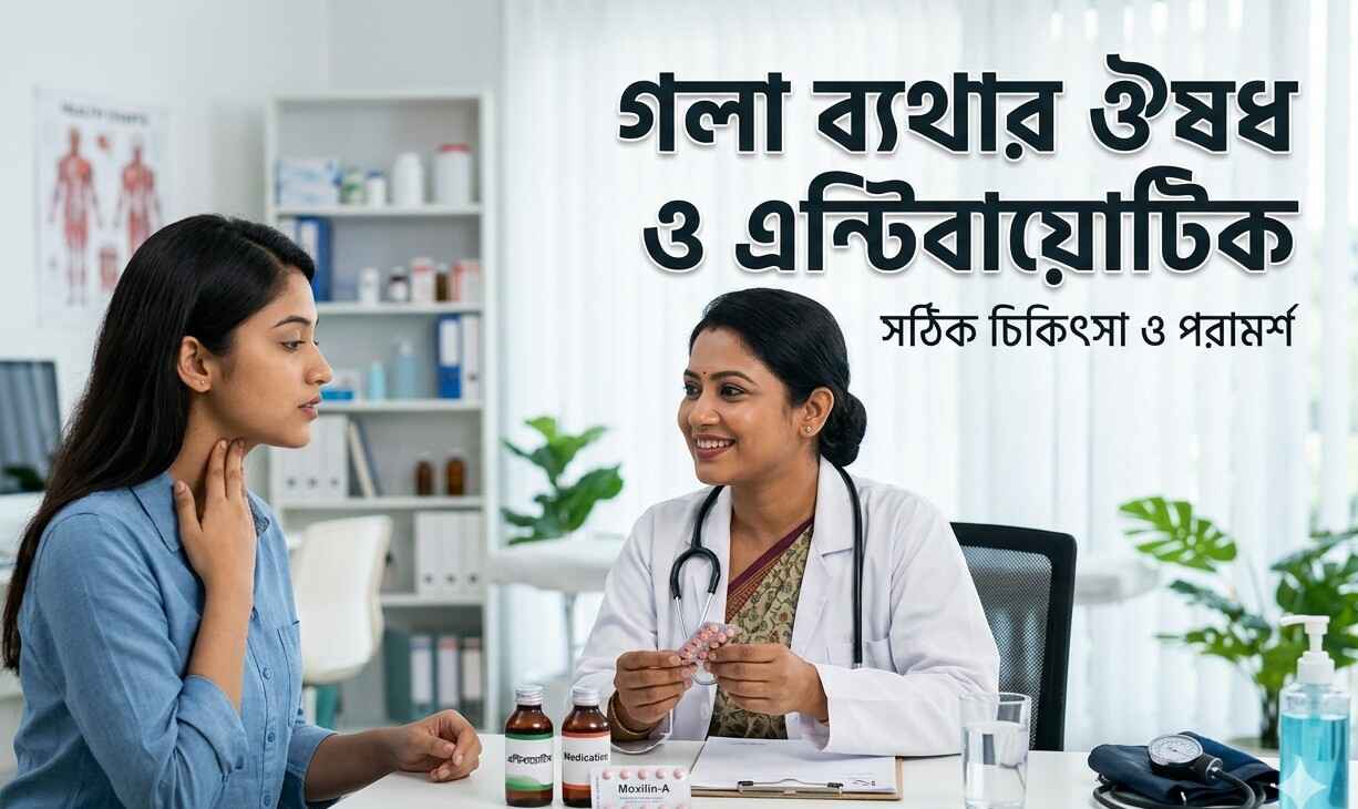 গলা ব্যথার ঔষধ এন্টিবায়োটিক নাম বাংলাদেশ