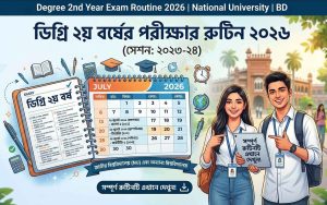 ডিগ্রি ২য় বর্ষের পরীক্ষার রুটিন ২০২৬ পূর্ণাঙ্গ সময়সূচি ও নির্দেশাবলি